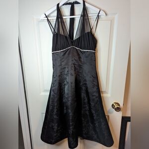 Urban Girl Nites VINTAGE halter neck black prom dance dress size 9/10 juniors